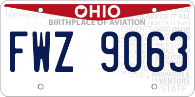 OH license plate FWZ9063