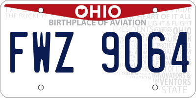 OH license plate FWZ9064