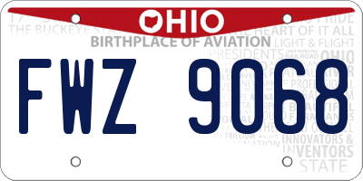 OH license plate FWZ9068