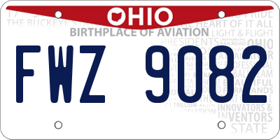 OH license plate FWZ9082