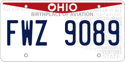 OH license plate FWZ9089