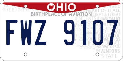 OH license plate FWZ9107