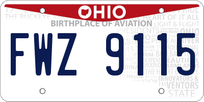 OH license plate FWZ9115