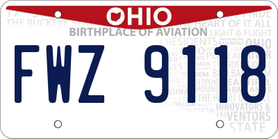 OH license plate FWZ9118