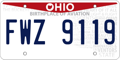 OH license plate FWZ9119