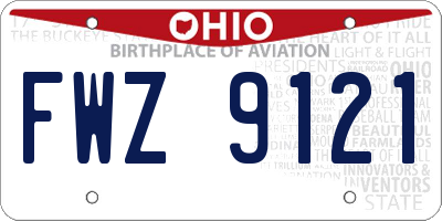 OH license plate FWZ9121