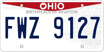 OH license plate FWZ9127