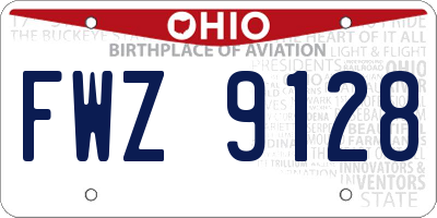 OH license plate FWZ9128
