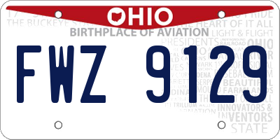 OH license plate FWZ9129