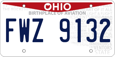 OH license plate FWZ9132