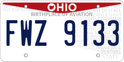 OH license plate FWZ9133
