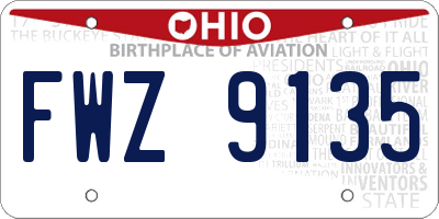 OH license plate FWZ9135
