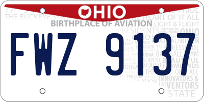 OH license plate FWZ9137