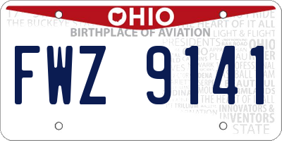 OH license plate FWZ9141