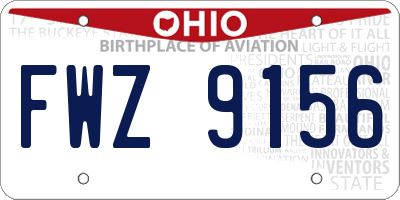 OH license plate FWZ9156