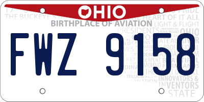 OH license plate FWZ9158