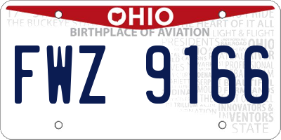 OH license plate FWZ9166