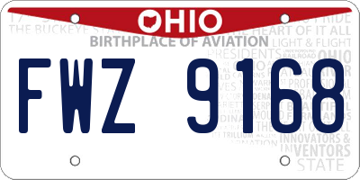 OH license plate FWZ9168