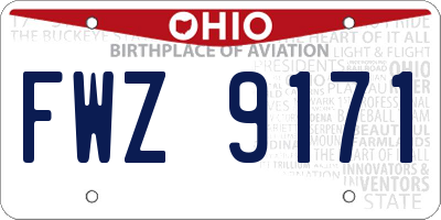 OH license plate FWZ9171