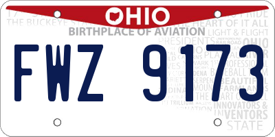 OH license plate FWZ9173