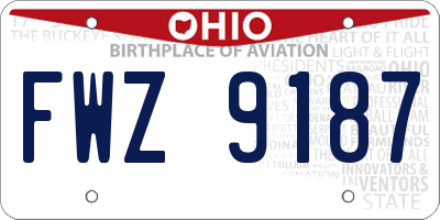 OH license plate FWZ9187