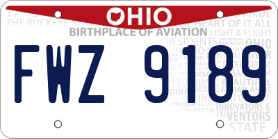 OH license plate FWZ9189