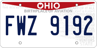 OH license plate FWZ9192