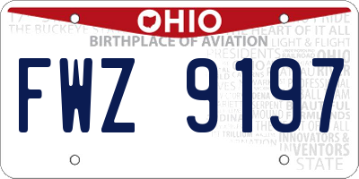 OH license plate FWZ9197
