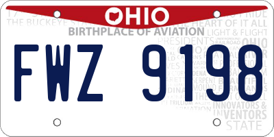 OH license plate FWZ9198