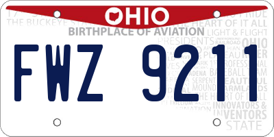 OH license plate FWZ9211