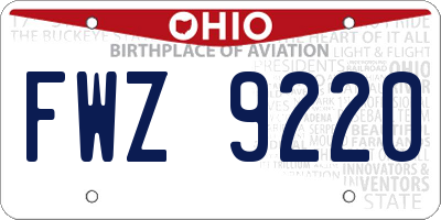 OH license plate FWZ9220