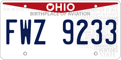 OH license plate FWZ9233