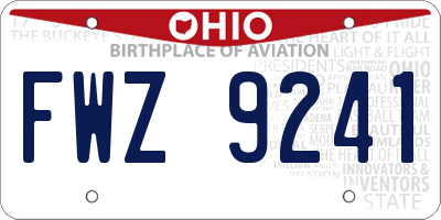 OH license plate FWZ9241