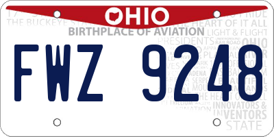 OH license plate FWZ9248