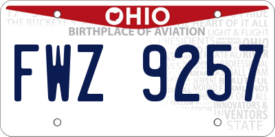 OH license plate FWZ9257
