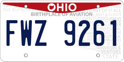 OH license plate FWZ9261