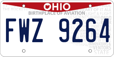 OH license plate FWZ9264
