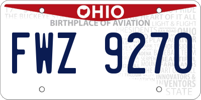 OH license plate FWZ9270