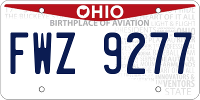 OH license plate FWZ9277