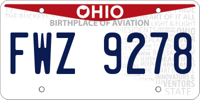 OH license plate FWZ9278
