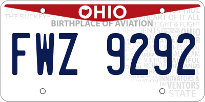 OH license plate FWZ9292