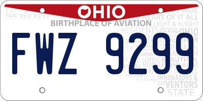 OH license plate FWZ9299