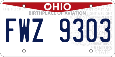 OH license plate FWZ9303