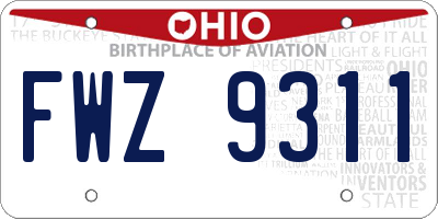 OH license plate FWZ9311