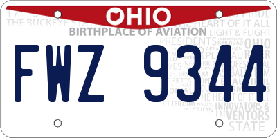 OH license plate FWZ9344