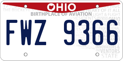 OH license plate FWZ9366