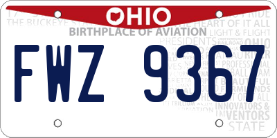 OH license plate FWZ9367