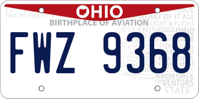 OH license plate FWZ9368