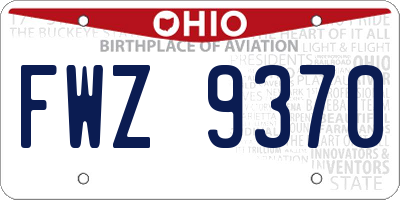 OH license plate FWZ9370
