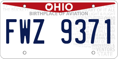 OH license plate FWZ9371